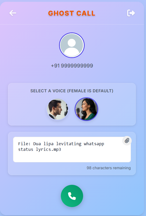 Private Calling Interface